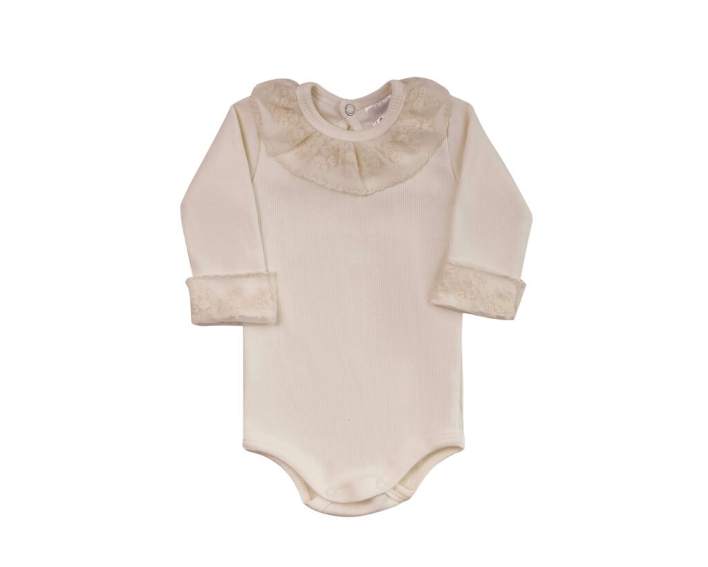 Body manga longa renda