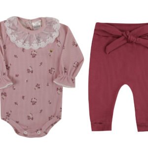 CONJUTO BODY RENDA M. LONGA - ROSA - 3080