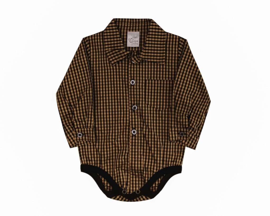 BODY CAMISA MANGA LONGA XADREZ